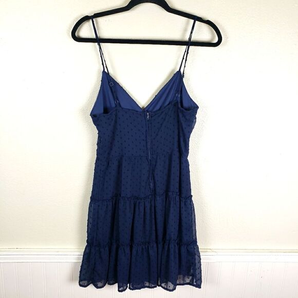 Women's Trixxi Clothing Navy Blue Mini Tiered V-neck Strap Dress Size Large - Picture 3 of 9